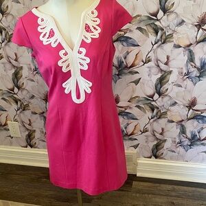 Eliza J Pink Mini Dress with White Accents